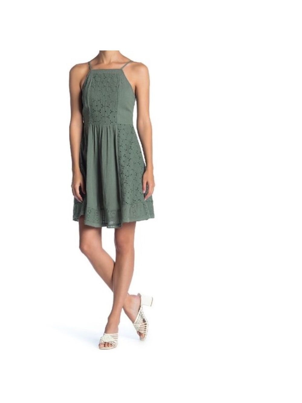 Crimson in Grace Floral Eyelet Inset Sundress